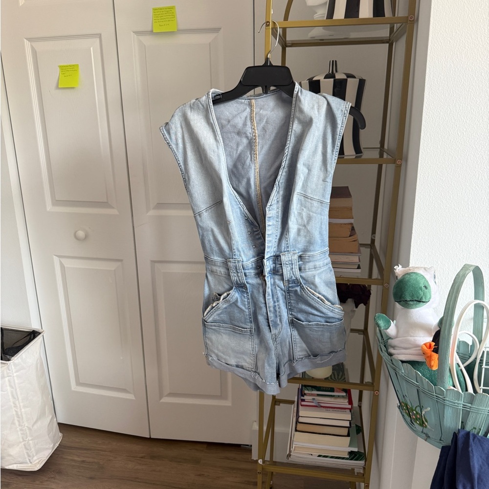 Light Blue Denim Romper